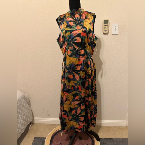 VintageTahari Multicolor Floral Maxi Tropical Print Dress. Size 14. NWT - Picture 2 of 13